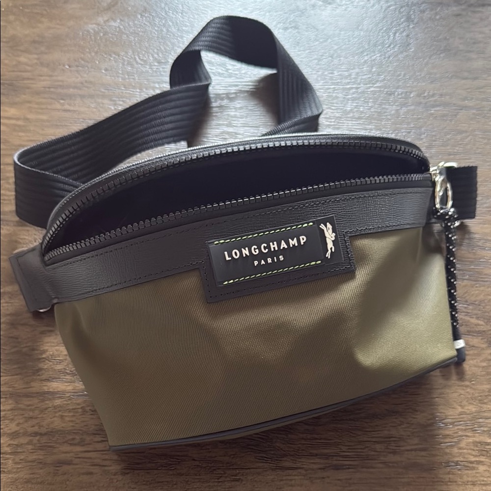 Longchamp Green and Black Belt Bag Modern Minimalist Design